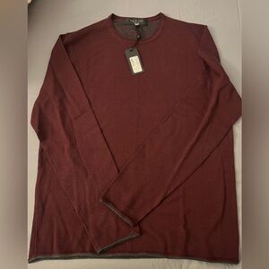 BNWT Rag & Bone burgundy maroon Trent merino wool shirt
